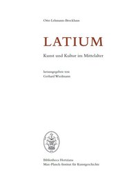 Otto Lehmann-Brockhaus, Latium. Kunst und Kultur im Mittelalter