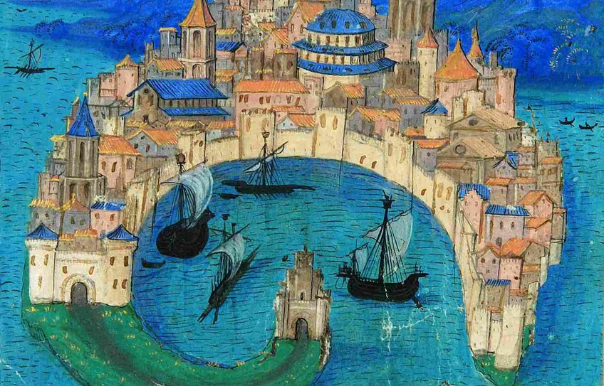 Ideal view of Messina, before 1510, BNCR, Vitt. Em. 55, fol. 18v Ideal view of Messina, before 1510, BNCR, Vitt. Em. 55, fol. 18v